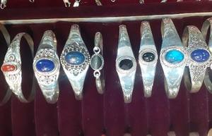 Mix Stone Classic Sterling Silver Cuff Bracelets with Amethyst Gift - Product Image 2