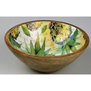 ชามไม้มะม่วงเคลือบสีเคลือบมือทำจากไม้แท้สำหรับเสิร์ฟผลไม้ - Product Image 1