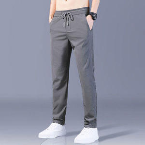 <b>Men</b> Acid Canvas Fast Dry <b>Stretch</b> Pants Solid Color Mid-Waist Loose Breathable Wide Leg Casual High Street Midweight Sports Pants - Product Image 2