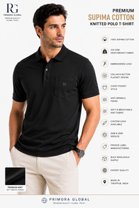 Polo en coton Supima tricoté 220 GSM, tissu Airtex sur le devant, coupe classique, respirant, séchage rapide, fournisseur de vêtements de qualité. - Product Image 3