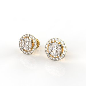 Oval Cut Diamond Stud <b>Earrings</b> 18K Gold Plated Claw Setting Women's Luxury <b>Fine</b> Jewelry - Product Image 1