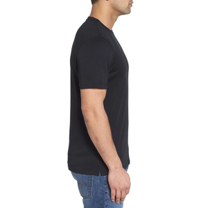 เสื้อยืดคอกลมแขนสั้นสีดำสำหรับผู้ชาย ผ้าฝ้าย 100% ทรงปกติ สไตล์ลำลอง ผ้าเจอร์ซีย์ถักแบบเรียบ ดีไซน์เรียบง่าย ขายส่ง เสื้อยืดผู้ชายแบบยูนิเซ็กส์ - Product Image 5