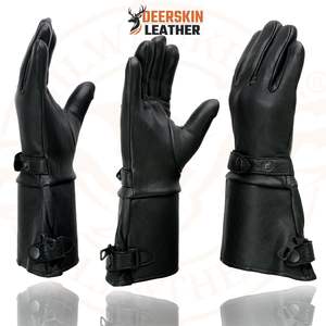 Gants en cuir et mitaines pour hommes 2025 SH857 en peau de daim noire doublés thermiquement - Product Image 6