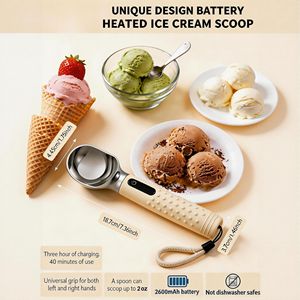 Paletta Elettrica Riscaldata per Gelato con LED Ricaricabile, Riscaldamento Rapido, in Acciaio Inossidabile, Impermeabile - Product Image 5