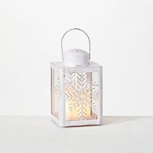 Wholesale <b>Mini</b> White Snowflake Cutout Metal Candle <b>Lantern</b> for Christmas Home Decoration - Product Image 4