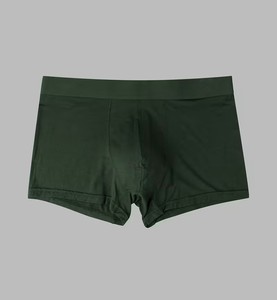 Green Modal Underwear - Solid Color Boxer Briefs, Soft Comfortable Pants Suitable for Daily Wear, <b>Machine</b> Washable Modal Fabric - Product Image 1