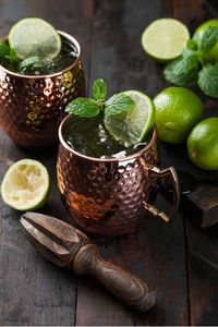 Copper cocktail <b>mug</b> set for stylish celebration cocktail culture hammered finish metal cups durable reusable bar serving <b>mugs</b> - Product Image 3