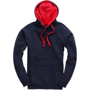 Sweat-shirt à capuche rouge pour homme, 100% coton molletonné, couleur unie, coupe classique, vêtement d'automne - Product Image 4