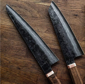 Handmade Carbon Steel 4-Piece Kitchen <b>Knife</b> Set Pure Leather Sheath Eco-Friendly Including Chef Cleaver <b>Bread</b> Steak Fruit <b>Knives</b> - Product Image 2