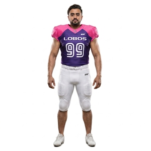 Camiseta de Fútbol Americano Rosa Personalizada al por Mayor, de Secado Rápido, de Malla de Poliéster Gruesa, con Impresión por Sublimación - Product Image 1