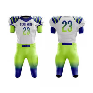 Uniforme de football américain 100% polyester, haute qualité, prix bas, dernier design, séchage rapide, respectueux de l'environnement, nom d'équipe personnalisé, unisexe - Product Image 1