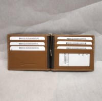 Dompet Jepit Uang Kulit Pria Buatan Tangan, Pasokan Langsung Pabrik Grosir, Tempat Kartu Debit, Anti RFID, Pendek, Terjangkau, Vintage