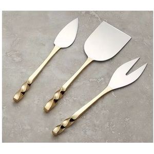 Direct Factory Selling Stainless Steel <b>Cheese</b> <b>Knife</b> <b>Set</b> With Brass Handle <b>Cheese</b> Tools Serving Fork Heart <b>Knife</b> Spatulas Cutlery - Product Image 2