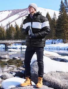 Veste d'hiver matelassée réversible à col montant, design personnalisé OEM, style streetwear, anti-UV et séchage rapide, manches longues, mode masculine - Product Image 3