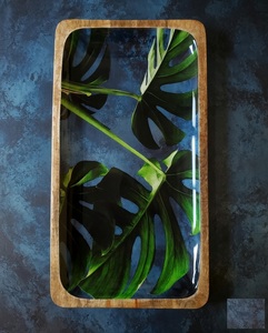 High Quality Design Wood Enamel Printed Platter Wooden Platter wooden Tray Enamel Tray Printed Platter at very best Price - Product Image 3