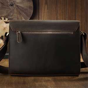 Maletín de Cuero Genuino Crazy Horse Vintage para Hombre, para Uso Diario y de Negocios, para Laptop de 15 Pulgadas, Modelo LLB-0329 - Product Image 3