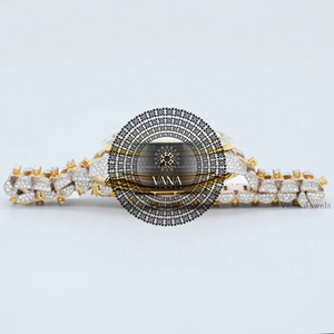 นาฬิกา VANA JEWELS ประดับเพชรโมอิสซาไนต์เต็มเรือน สองสี สำหรับผู้ชาย ตัวเรือนสแตนเลสทรงกลม ระบบควอตซ์ อนาล็อก หรูหรา แฟชั่น - Product Image 5