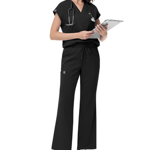 Meilleur fabricant d'uniformes d'hôpital pour femmes avec logo personnalisé, taille élastique, vêtements médicaux, blouses d'infirmière en couleur unie - Product Image 2