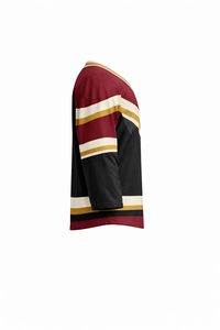 Jersey de Hockey sobre Hielo con Cuello en V para Hombre, Manga Tres Cuartos, Rayado, Sublimado, 100% Poliéster, Absorbe la Humedad, Corte Regular, Ropa para Adultos - Product Image 2