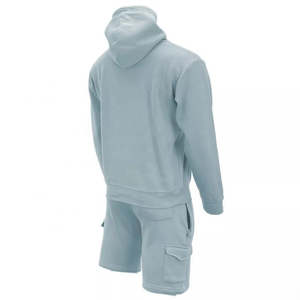 Conjunto Deportivo de Felpa para Hombre, Color Beige Sólido, Sudadera con Capucha y Pantalones Cortos Cargo, Ropa Deportiva con Logotipo Personalizado 2026 - Product Image 5