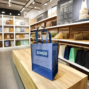 Venta al por mayor logotipo personalizado impreso Spunbond bolsas de PP no tejidas impresión por transferencia de calor correa de hombro de tamaño mediano para ir de compras - Product Image 2