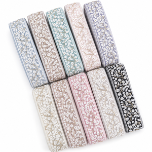 Encaje Bordado Floral en Tonos Pastel Claros de 2 Pulgadas, Borde Decorativo Bordado para Prendas, Manualidades y Decoración - Product Image 1