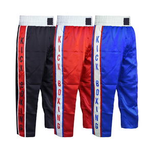 Pantalon de kickboxing unisexe, coupe classique, 100% polyester, respirant, vêtements de sport pour adultes, bleu, rouge, noir - Product Image 1