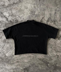 Wholesale Custom <b>Men's</b> Oversized Distressed Graphic T-<b>Shirts</b> Streetwear Cotton BOXY Cropped Tee with DTG Print - Product Image 5