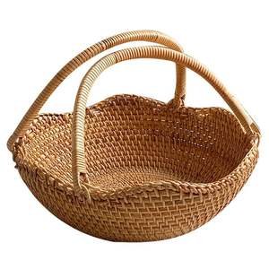 Vegetable Handwoven Natural Rattan Baskets Eco-Friendly <b>Space</b> <b>Saving</b> for Home Bedroom Guest Room Living Room Dining <b>Table</b> - Product Image 1