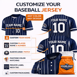 Maillot de baseball formel en tricot solide personnalisé, impression numérique et broderie OEM, uniforme d'équipe pour clubs, écoles, ligues - Product Image 5