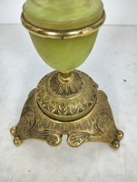 Table basse traditionnelle en laiton avec plateau en marbre vert, meubles décoratifs pour salon