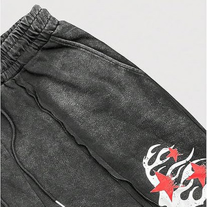 Pantalones Cortos para Hombre con Estampado Acid Wash 2026, Estilo Urbano con Tipografía Moderna, Pantalones Cortos Deportivos de Algodón Suave para Gimnasio - Product Image 4