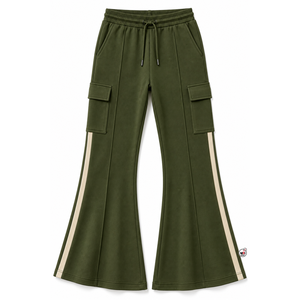 Men's Black Flare Pants Side Pockets <b>Elastic</b> <b>Waist</b> Drawstring OEM Multiple Pockets Casual Style Autumn Wear Breathable Quick Dry - Product Image 2