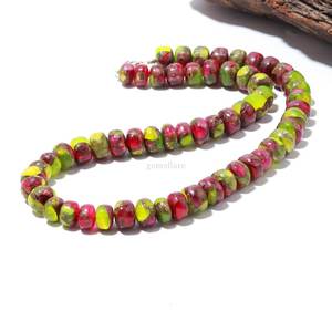 Collar de Turquesa Verde Mohave con Cuentas Redondas, Collar de Turquesa Hecho a Mano con Piedras Preciosas, Joyería Elegante de Turquesa - Product Image 2