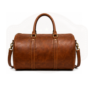 Bolsa de Viaje de Cuero Genuino Marrón Premium para Hombre - Bolsa de Gimnasio de Gran Capacidad para Fin de Semana - Product Image 3