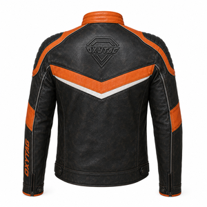 Custom Windproof Printed Motorcycle <b>Racing</b> <b>Jacket</b> for Men High Quality PU Material Full Sleeve Customizable Wholesale Rate - Product Image 3