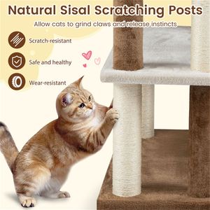 Cuccia per Gatti a 4 Livelli Classica Grigia con Piattaforme in Feltro e Tiragraffi in Legno - Product Image 4