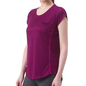 T-shirt pour femme 100% polyester à séchage rapide, logo personnalisé, motif uni, col rond, taille plus, t-shirt pour femme - Product Image 1