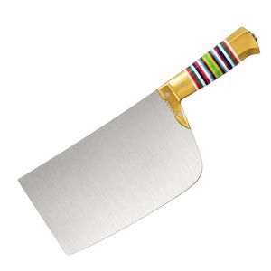Cuchillo de Carnicero PK-B-CR de Alta Resistencia, Hoja de Acero Plateado, Mango Multicolor con Rayas, Empuñadura Dorada, Herramienta de Cocina para Cortar Carne - Product Image 3