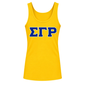 เสื้อกล้ามลำลองสำหรับผู้หญิง Sigma Gamma Rho ลายตัวอักษรกรีก เสื้อยืดแขนกุดสำหรับชมรมนักศึกษา เสื้อผ้ากีฬาแบบกำหนดเอง เสื้อออกกำลังกาย เสื้อผ้าแฟชั่น - Product Image 1