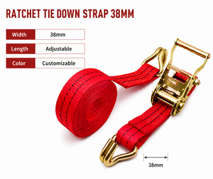 Sangle d'arrimage à cliquet 38 mm 1500 kg en polyester pour la sécurisation et la retenue des charges sur camions et remorques - Product Image 3