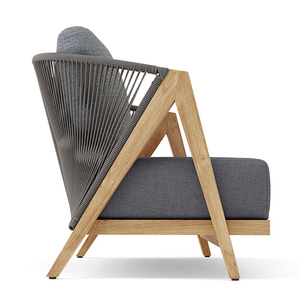 Chaises de jardin de luxe en teck avec chaise longue en corde et style minimaliste pour la décoration de meubles de patio - Product Image 5