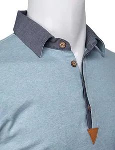 Polo de golf pour homme en coton 100% tricoté, brodé avec logo personnalisé, broderie de haute qualité, t-shirt polo - Product Image 4