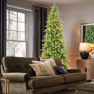 Albero di Natale Artificiale da 2,1 m con 1180 Aghi Rigidi in PVC, Rami Misti, 400 Luci LED Bianco Caldo, Filo di Ferro con Memoria, Verde da Tavolo - Product Image 6
