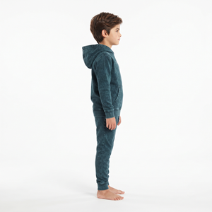 Conjunto de Ropa Deportiva de Dos Piezas con Capucha y Lavado Ácido para Niños, Corte Regular, con Logotipo Personalizado, Estilo Urbano - Product Image 2