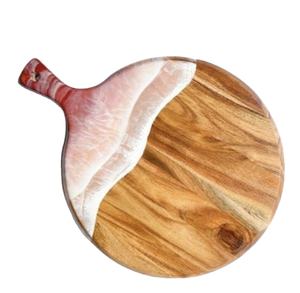 Planche à découper moderne de cuisine ronde Bois et résine Dernières Offre Spéciale Planche à fromage multifonctionnelle - Product Image 4