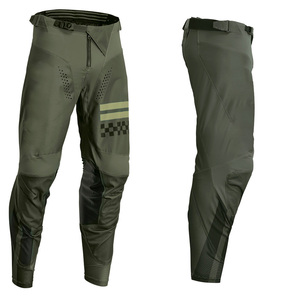 Pantalon de moto pour homme vert olive respirant toutes saisons, vêtement de course avec logo imprimé sur le devant, en Spandex et Nylon - Product Image 6