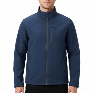 Chaqueta Softshell Azul Marino para Hombre, Nueva Moda 2026, Manga Larga, Cierre Completo, Ropa Deportiva Casual para Exteriores, Logotipo Personalizado - Product Image 1