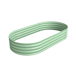 Galvanized Raised Garden Bed Outdoor Oval <b>Large</b> 6x3ft Metal Corrugated <b>Planter</b> Box Outdoor Garden Bed Kit GB016 - Product Image 1