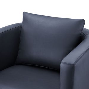 Fauteuil pivotant Sutton bleu nuit, design élégant en similicuir pour salon - Product Image 4
